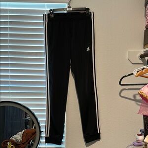 Adidas Black Sweatpants with White Stripes